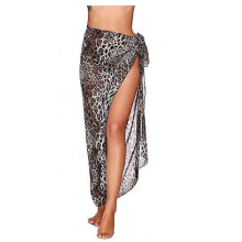(Leopard print) Women's Beach Sarong Pareo Chiffon Bikini Wrap Skirt Cover Up For Swimwear