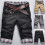 (M, Black) Men Plaid Patchwork Pockets Buttons Fifth Pants Loose Beach Shorts 2