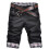 (M, Black) Men Plaid Patchwork Pockets Buttons Fifth Pants Loose Beach Shorts 1