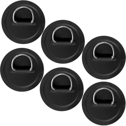 6 Pack Stainless Steel D-ring Patch for Inflatable Boat Kayak Dinghy Sup