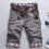 (2XL, Grey) Men Plaid Patchwork Pockets Buttons Fifth Pants Loose Beach Shorts 3