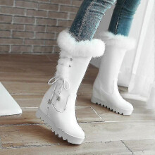 (EU38, White) Woman Ankle Boots Short Boots Winter Boots Winter Shoes Fur Boots Snow Boots