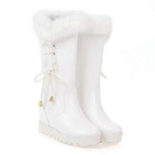 (EU37, White) Woman Ankle Boots Short Boots Winter Boots Winter Shoes Fur Boots Snow Boots