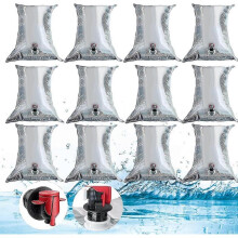 Water Bags Pack Of 12 10l Foldable Water Canister Water Bag with Tap Aluminized Bib Sterile Emergency Water Bag Emergency Preparedness Bag Drinking Wa