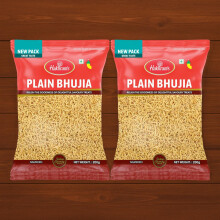 Haldiram's Plain Bhujia – 200g (Pack of 2) | Classic Indian Namkeen Snack | Mildly Spiced Crunchy Sev | Net Weight 400g