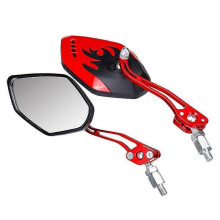 2pcs Screw Diameter 10mm / 8mm Side for Motorcycle Scooter Rotation Motorcycle Rearview Red
