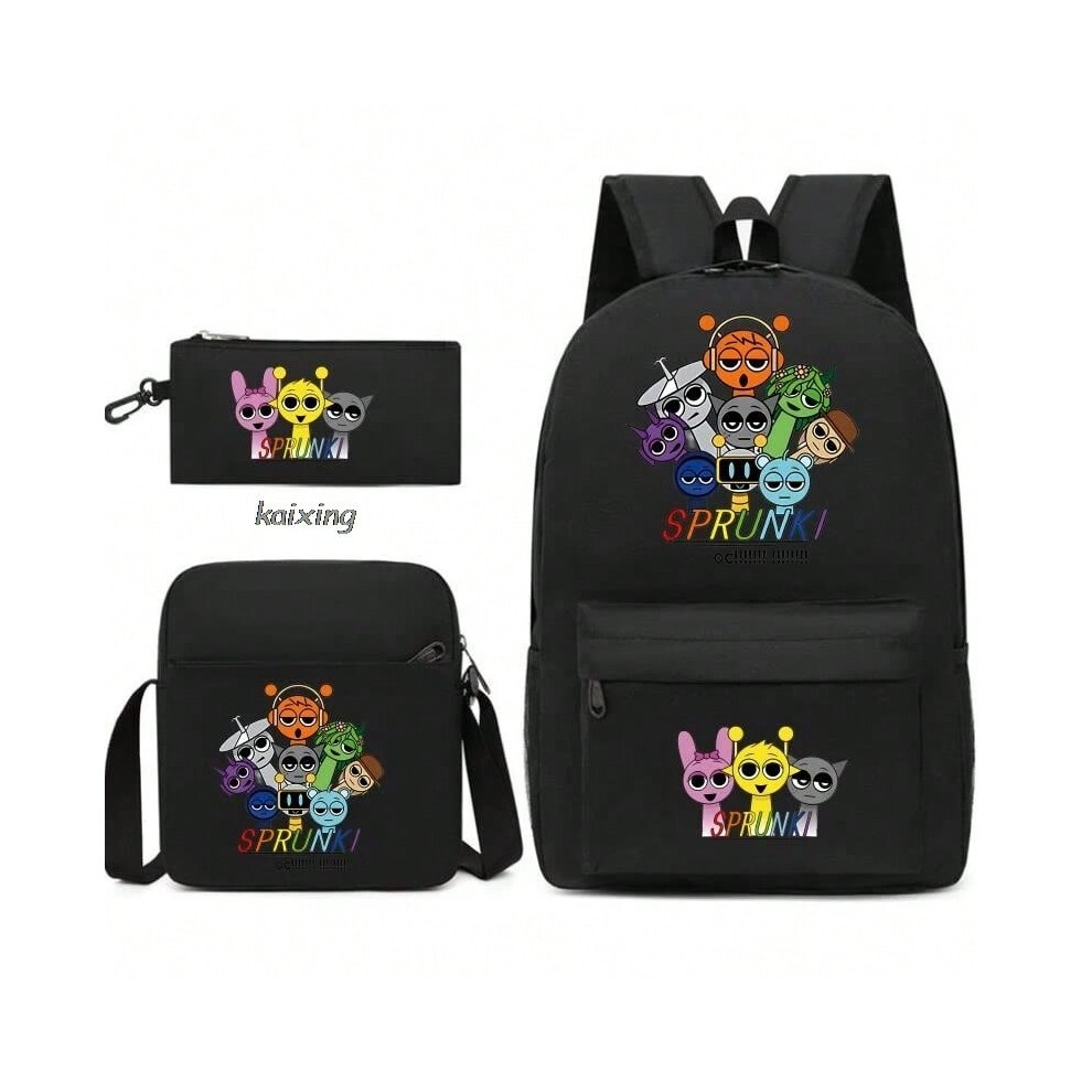 (Picture Color-5, 16 inch) 3Pcs New Sprunki Anime Print Backpack Set, With Tote and Pouch, Large Capacity Lightweight And Breathable Outdoor Knapsack-image-OPC-PHNTQVJ-NEW