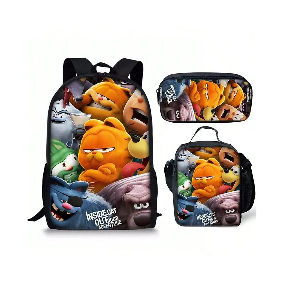 (10, 3Pcs Set) Cute Fat Cat Backpack Schoolbag Lunch Bag Pencil Case Set Gift for Kids Students-image-OPC-PHNTR5K-NEW