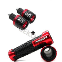 (Red-C) For Ducati Monster 696 795 796 797 821 937 S2r 800 Motorcycle Accessories Aluminium Cnc Hand Grips Handle Bar End Cap