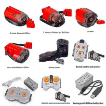 (AAA-Battery-box) High-tech Power Function Extension Wire Servo Train Motor Ir Remote Control Receiver Battery Box Parts For Diy Car Truck Zekai