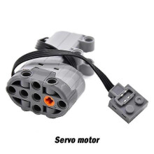 (Servo-motor) High-tech Power Function Extension Wire Servo Train Motor Ir Remote Control Receiver Battery Box Parts For Diy Car Truck Zekai