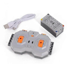(RC Set 1) High-tech Power Function Extension Wire Servo Train Motor Ir Remote Control Receiver Battery Box Parts For Diy Car Truck Zekai