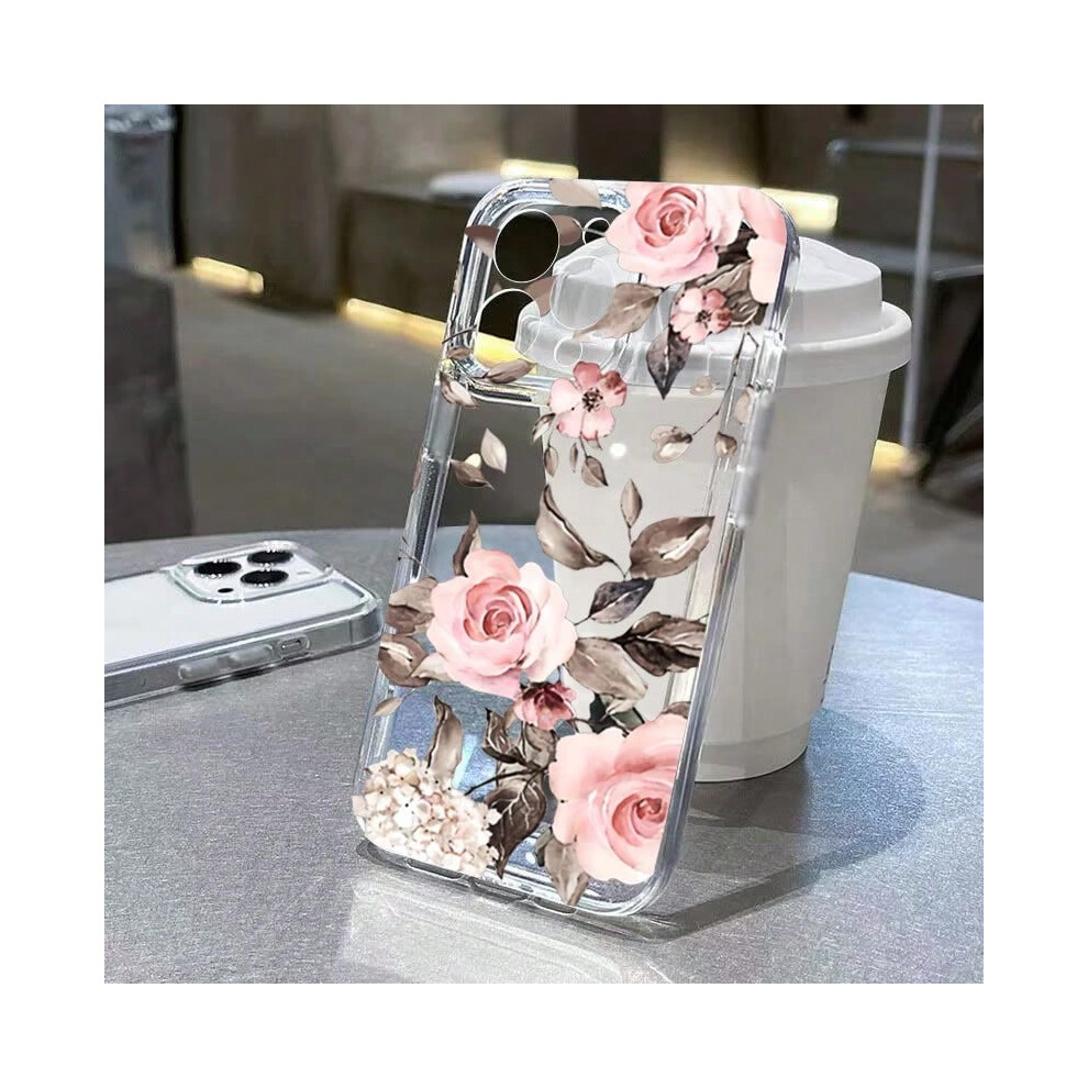 (2, For iPhone 15 Pro) Phone Case For iPhone 16 15 Pro Max 14 13 12 11 16E XS X XR 7 8 Plus SE2 Small Chrysanthemum Flowers Pattern Transparent Cover-image-OPC-PHNTSC7-NEW