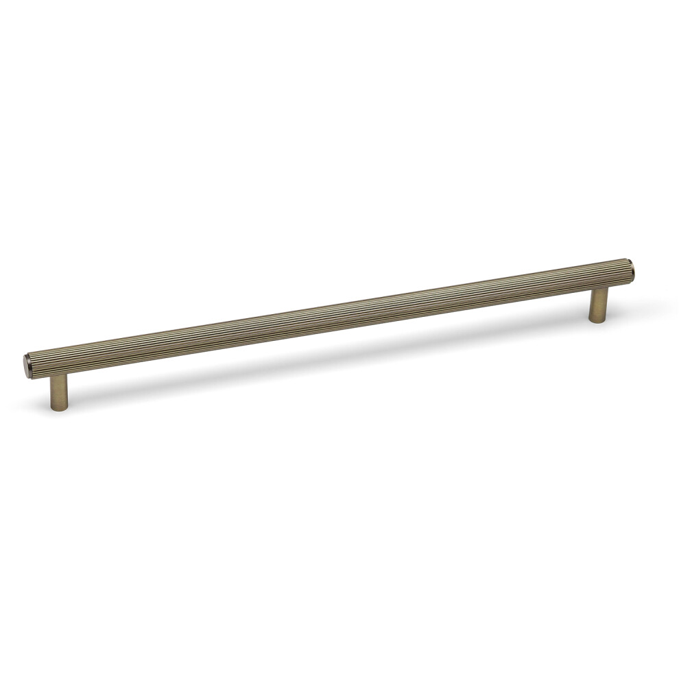 (320Mm Handle) Antique Brass Reeded T-Bar Cabinet Handles & Knobs 5056767303545