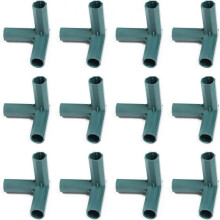 12 Pack 16mm 3 Way Pvc Fittings for Heavy Duty Greenhouse Frame Zekai
