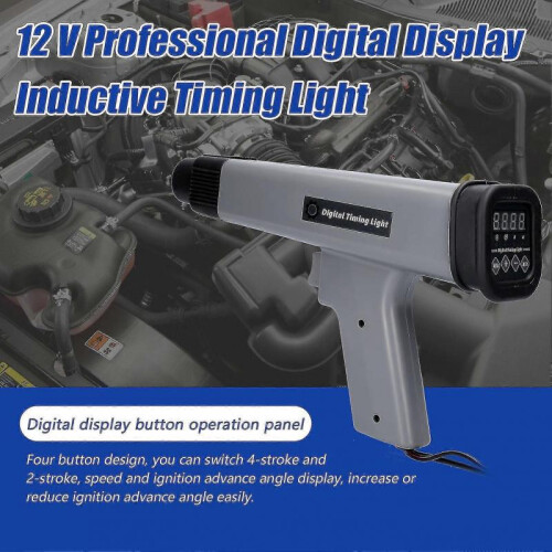 12 V Professional Digital Display Inductive Timing Light Car Motorcycle Petrol Engine Ignition Timing Strobe Lamp Detector Auto Motorcycle Detection D 2