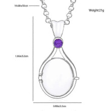 (L, Purple necklace) H2o Same Pendant red sand imprint necklace Mermaid shell openable and closable pendant accessories Gift