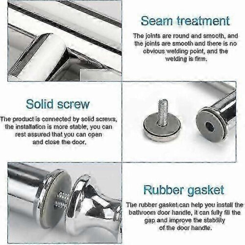 2x Chrome Stainless Shower Door handle 145mm Door handle fo 1