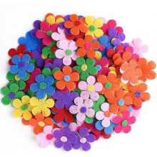 240 Pieces of Felt Floral Fabric Floral Ornament DIY Crafts (Random Colors)