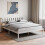 Home Discount (King Size, White) Milan Wood Bed Frame Low Foot Solid Pine Slatted 1