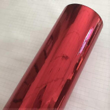 (50cm x 152cm, Red) Strechable Black Mirror Chrome Cast Vinyl Wrap Self-adhesive Film Decal Air-release Bubble And Air-free
