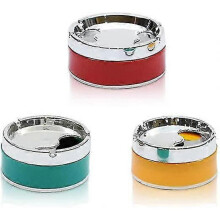 3 Pieces Stainless Steel Ashtray Round Ashtray Ashtray Desktop Ashtray Windproof Ashtray for Small Modern Household Outdoor Indoor Garden Ashtray
