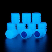 (Blue) 10pcs Luminous Wheels Cap Tire Valve Stem, Fluorescent Tire Valve Caps Glow Luminous At Night For Car Truck Suv