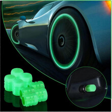 (Green) 10pcs Luminous Wheels Cap Tire Valve Stem, Fluorescent Tire Valve Caps Glow Luminous At Night For Car Truck Suv