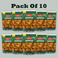 Haldiram's Samosa – 200g (Pack of 10) | Crispy Indian Snack Filled with Spiced Lentils | Savoury Tea-Time Treat | Net Weight 2kg