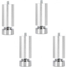 (20 cm) Set of 4 Furniture Feet, Adjustable, Furniture Legs Made of Aluminium Alloy, Metal Support Legs, Cabinet Feet, Round Fridge Legs (10cm)