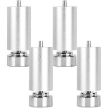 (10cm) Set of 4 Furniture Feet, Adjustable, Furniture Legs Made of Aluminium Alloy, Metal Support Legs, Cabinet Feet, Round Fridge Legs (10cm)