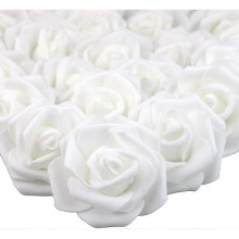 (white) 100pcs Artificial White Roses 7 Cm Flowers, Flower Heads White Ornaments, Wedding Banquet White Hair Ornaments Zekai