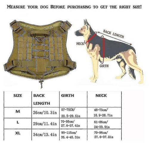 (L,Green)Tactical Dog Harness Nylon Handle Adjustable Training Harness Pet Working Vest Zekai 2