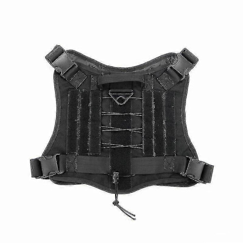 (M, Black) Tactical Dog Harness Nylon Handle Adjustable Training Harness Pet Working Vest Zekai 1