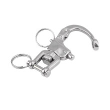 316 Stainless Steel Swivel Shackle Fork Fixed Spring Universal Swivel Dismounting Buckle for Marine