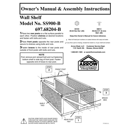 Arrow Shed SS900 Three Tier Shelf Kit 2