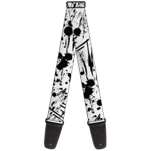 Buckle-Down Guitar Strap - Splatter White/Black - 2" Wide - 29-54" Length