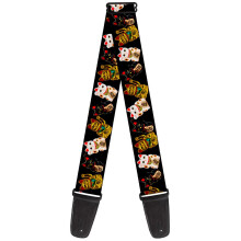 buckle-down Maneki Neko Lucky Cats Guitar Strap 34-60 Inches Gold/Black/White