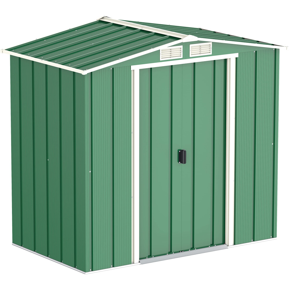 Duramax ECO 6 x 4 (2.47 m2) Metal Garden Storage Shed, Hot-Dipped Galvanized Metal Garden Shed, Tool Storage Shed, Strong Reinforced Roof Structure,