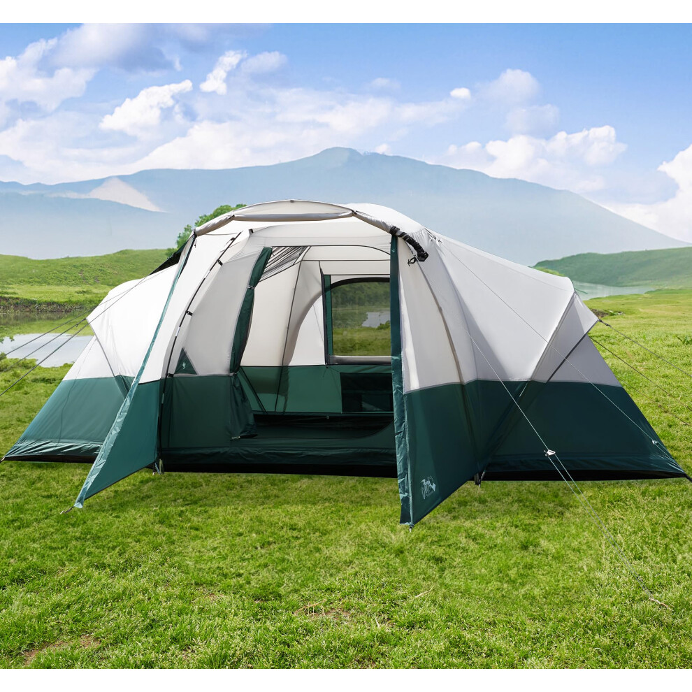 Tents for Camping 8 Person Camping Tent with Porch/Vestibule, 12x10Ft Large Dome Tent, Family Tunnel Tent Includes Rainfly and Carry Bag, Big Tent for