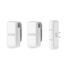 R?DE Wireless Micro - Compact Wireless Microphone, Two Mics with Charge Case for Smartphone Content Creation - USB-C, White