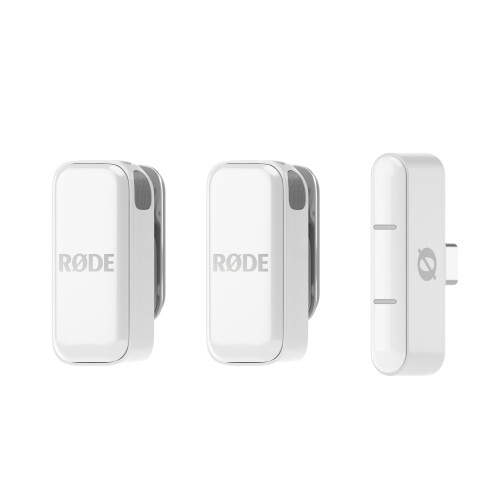 R?DE Wireless Micro - Compact Wireless Microphone, Two Mics with Charge Case for Smartphone Content Creation - USB-C, White