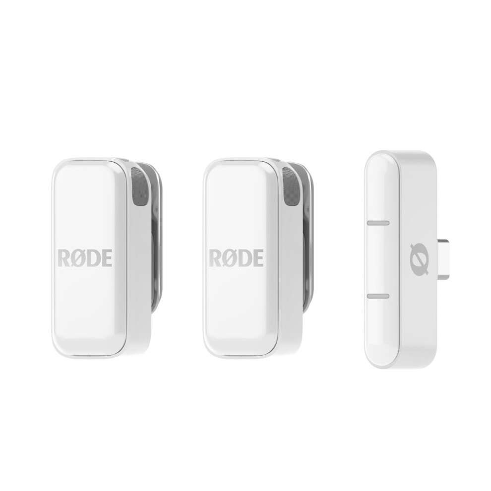 R?DE Wireless Micro - Compact Wireless Microphone, Two Mics with Charge Case for Smartphone Content Creation - USB-C, White
