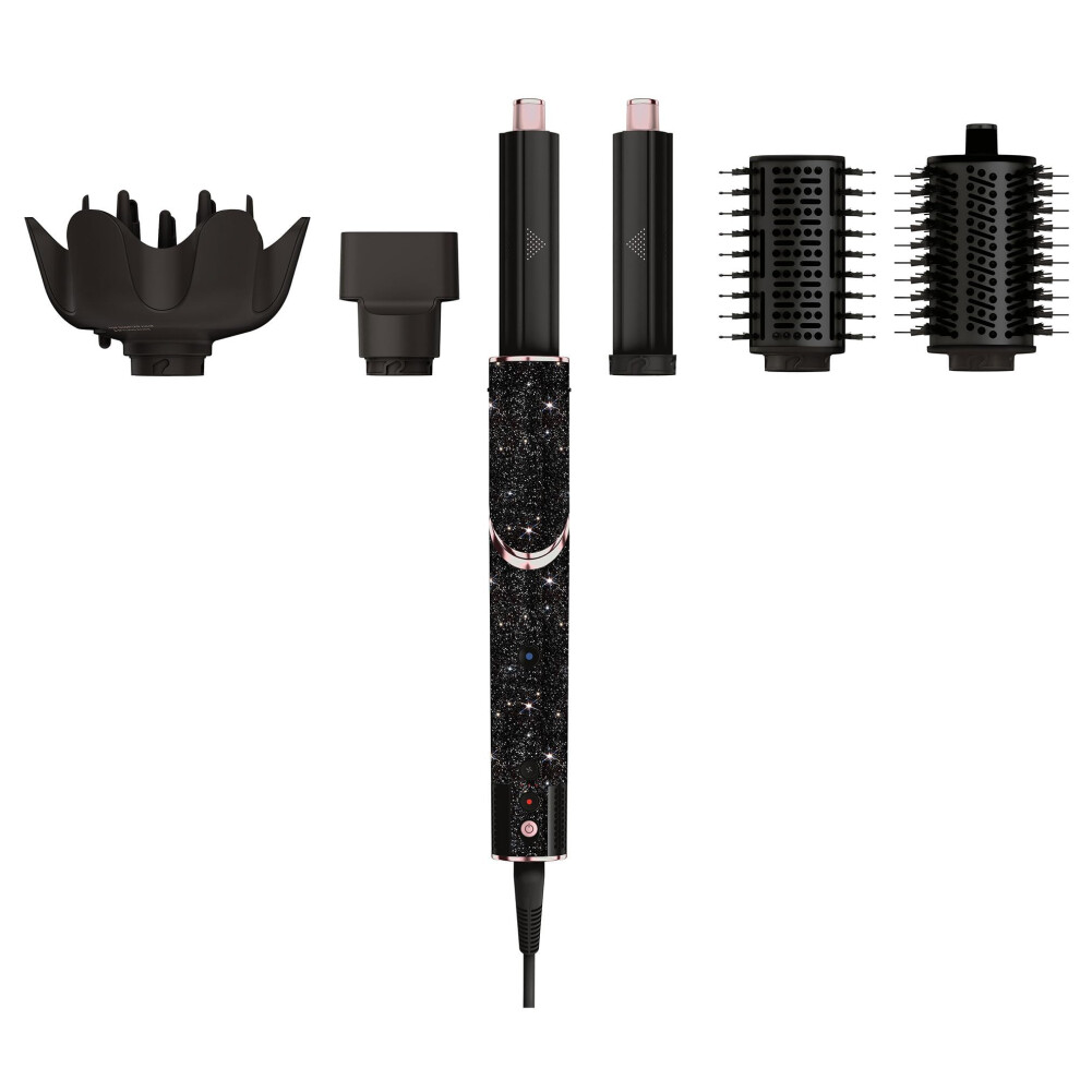 Shark FlexStyle Sparkle Limited Edition Black Diamond 5-in-1 Air Styler & Hair Dryer with Auto-Wrap Curlers, Paddle Brush, Oval Brush, Concentrator,