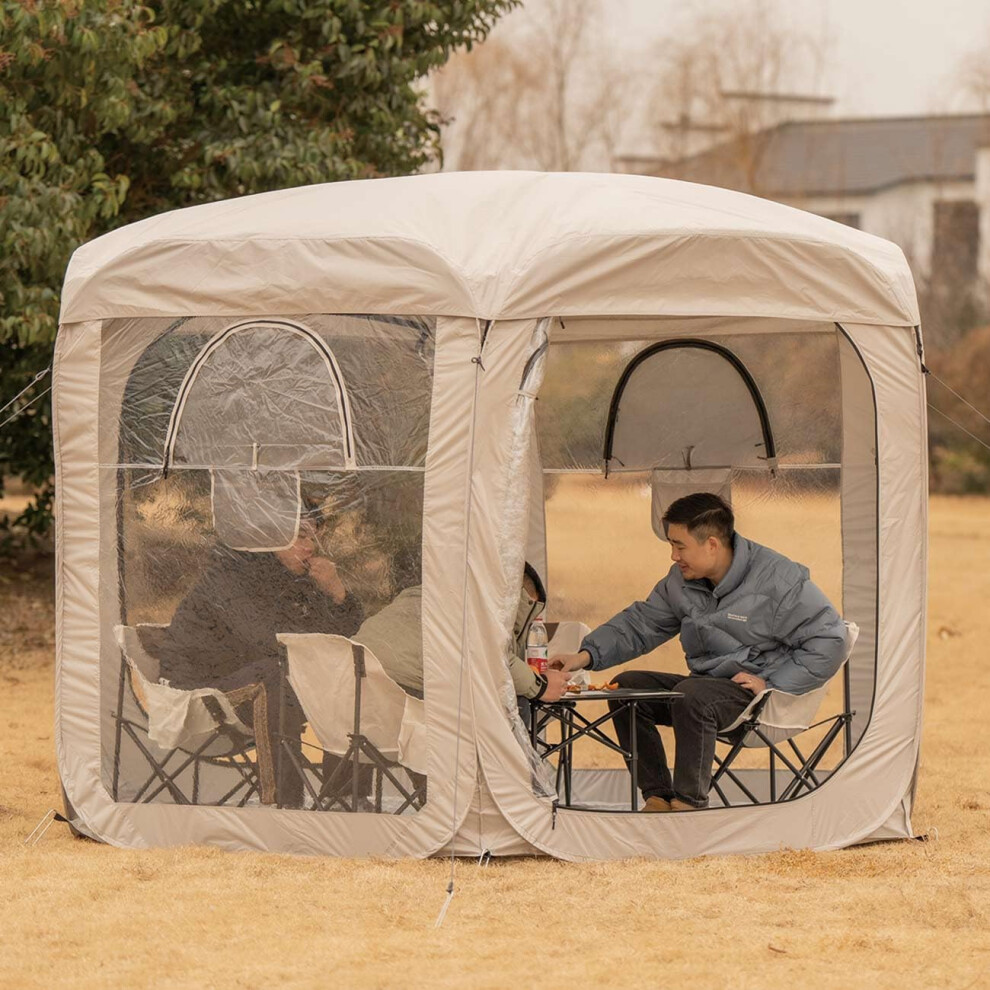 Porayhut Pop Up Bubble Tent Screen House 10?X10?Large Camping Sun Shelter,Weather and Cold Proof Pod with Detachable Sunshade Cloth,Waterproof Floor,2