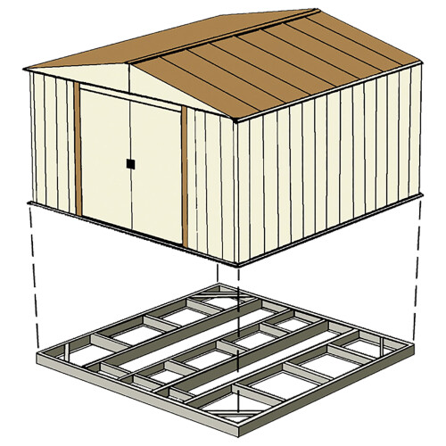 Arrow Arrow FDN106 Storage Shed with Floor Base Kit 2