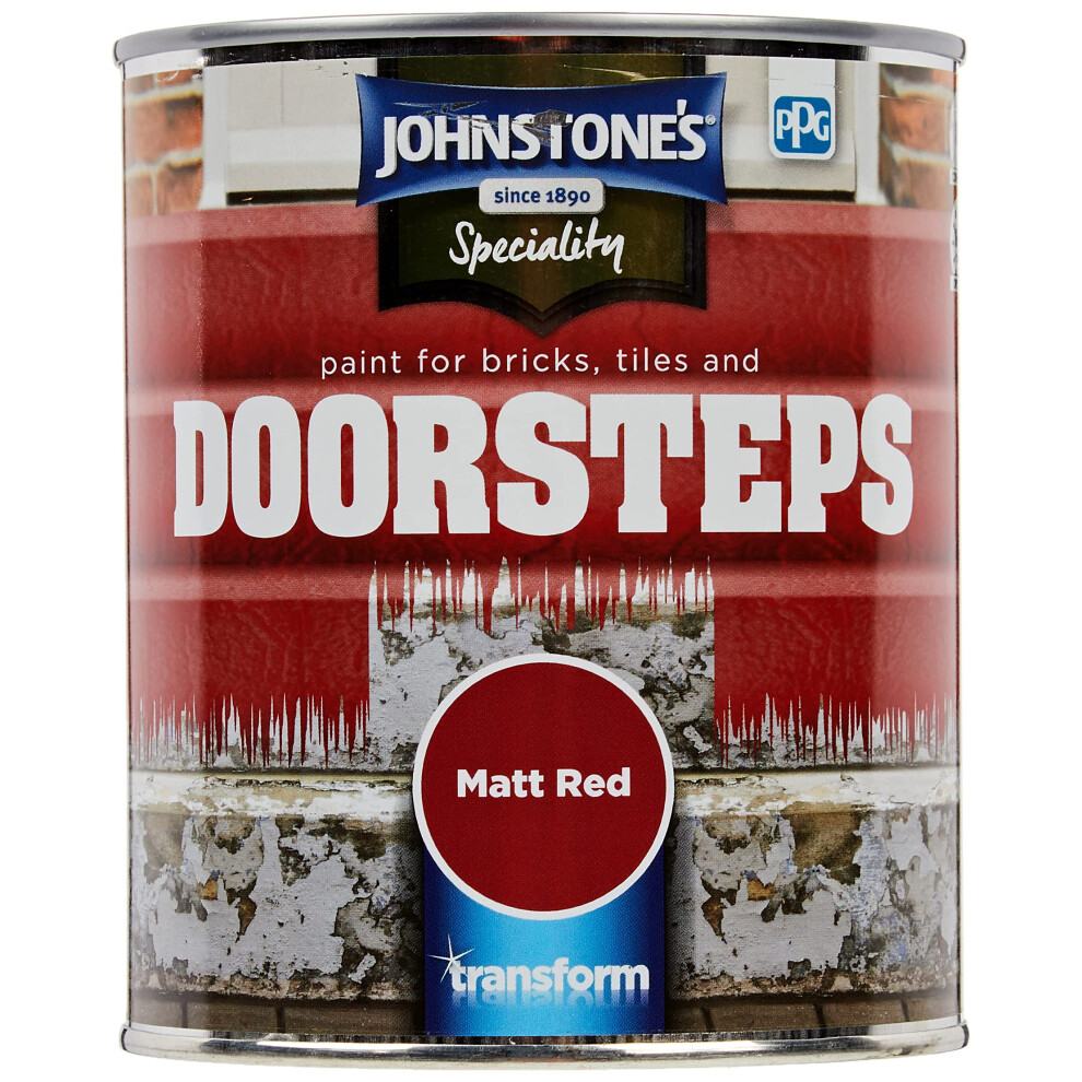 Johnstone's Paint for Bricks, Tiles and Doorsteps - Matt Red 750ml