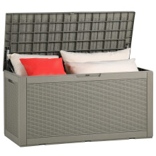 YITAHOME Garden Storage Box Waterproof, 380L Large Outdoor Storage Box with Lid, Lockable Patio Deck Boxes with Handles for Garden Tools Cushion