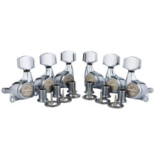 Guyker 6Pcs Guitar Locking Tuners (3L + 3R Handed) - 1:21 Ratio Lock String Tuning Key Pegs Machine Heads with Hexagonal Handle Replacement for LP SG