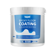 Tapel 3-in-1 Epoxy Floor Coating - Slate Grey 1L (5m?), Primer+Paint+Clear Coat | Non-Slip UV-Resistant for Concrete Garage Floors, Basements &